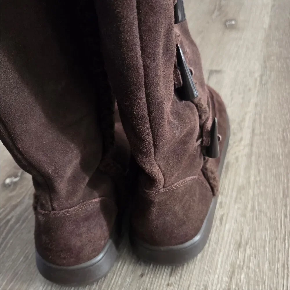 Rocket Dog Women's Brown Suede Shearling Mid Calf Winter Boots Size 9